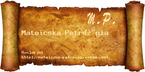 Mateicska Petrónia névjegykártya